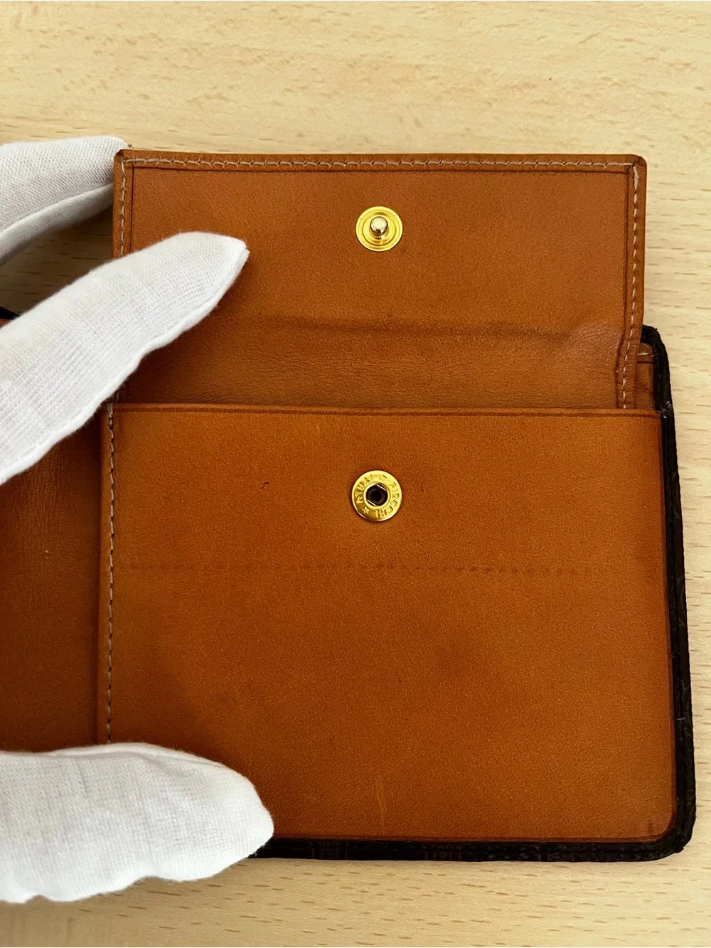 Vintage Celine Macadam Brown Triomphe Bifold Wallet Late 90s Men Vintage Italy